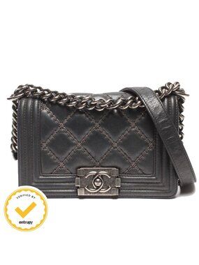 Chanel Chain Shoulder Bag Crossbody Silver Single Flap Quilted 23